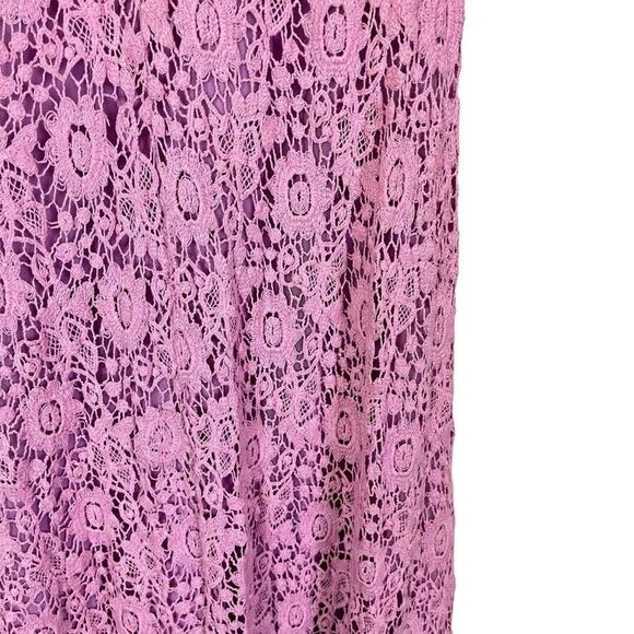 Sherri Hill Womens Formal Crochet Long Fit Flare Skirt Train Lavender sz 4 - Picture 12 of 16